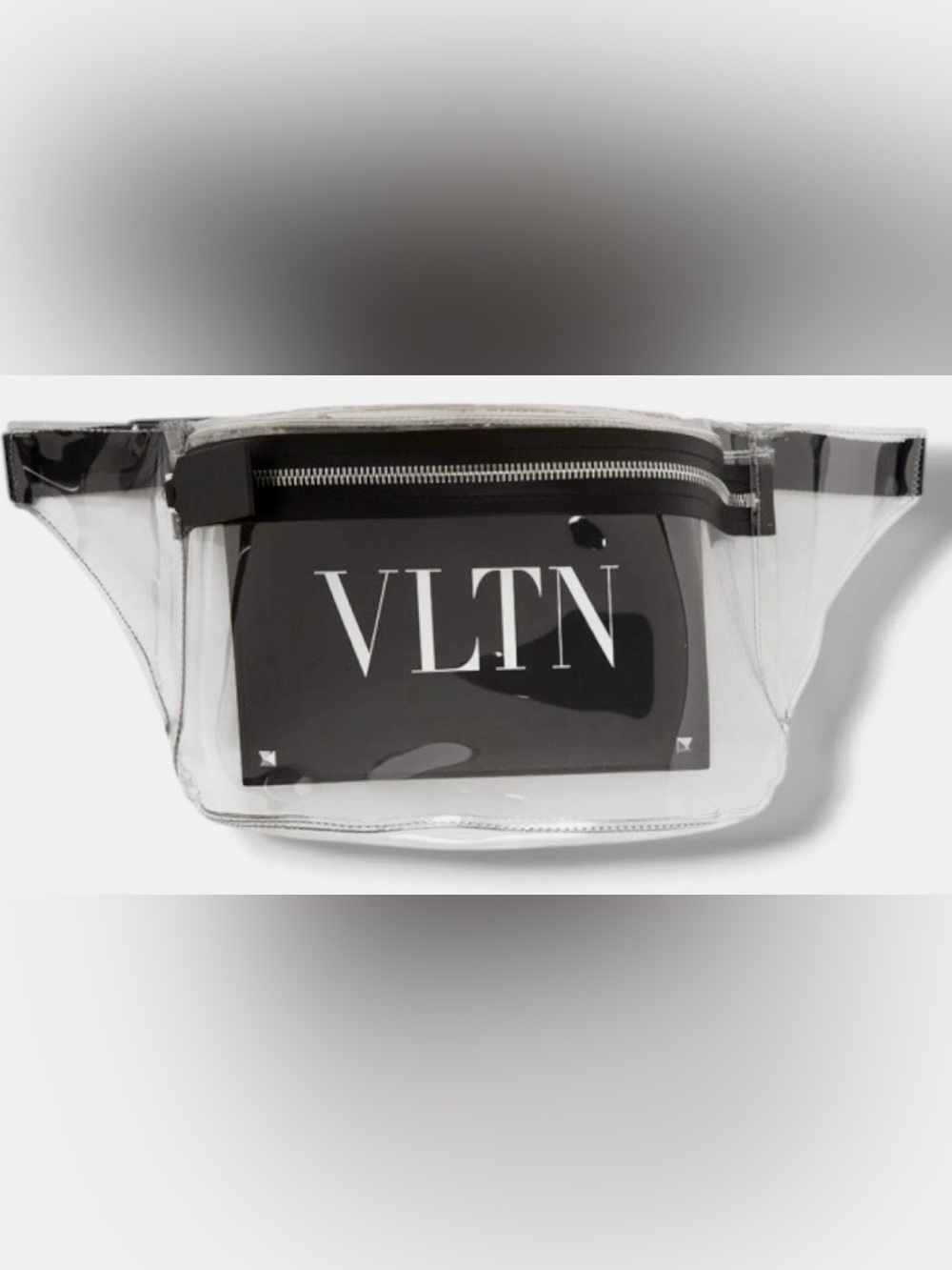 Valentino Garavani Clear PVC Belt Bag with Black VLTN Panel